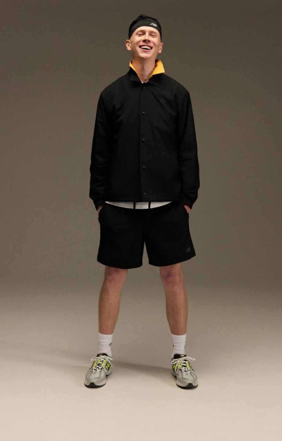 A man wearing new balance 1906 sneakers